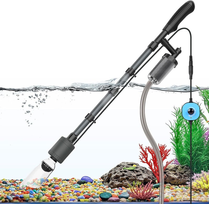 fishkeeper Electric Aquarium Vacuum Gravel Cleaner, 25W 6 in 1 Multifunction Fish Tank Cleaner Kit Gravel Vacuum for Fish Tank Adjustable Flow for Automatic Wash Sand & Water Changer - Image 1